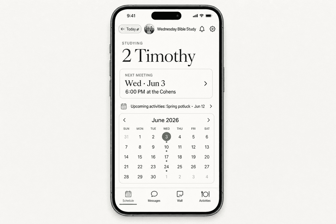 Abide calendar view showing meeting schedule